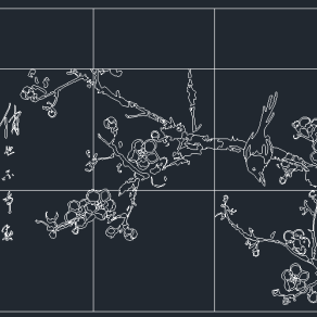 原创中式雕花梅兰竹菊CAD合集，图库CAD建筑图纸下载
