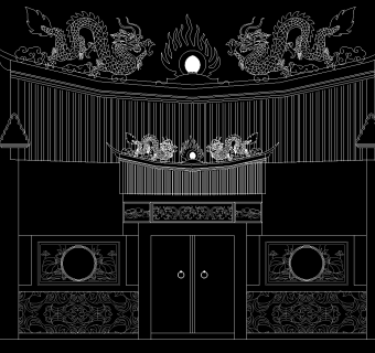 古庙CAD施工图，古庙CAD建筑图纸下载