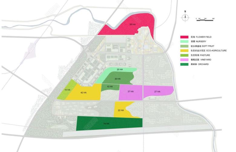 中国北京农业生态谷概念性规划 设计-农业分布图