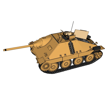 德国hetzer追猎者坦克草图大师模型，坦克SU模型下载