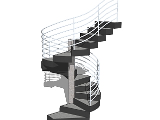 现代<em>旋转楼梯</em>草图大师模型，<em>旋转楼梯</em>SKB文件下载
