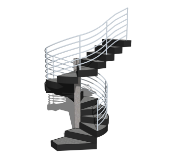 现代旋转楼梯草图大师模型，旋转楼梯SKB文件下载