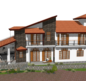 欧式别墅SU模型，别墅SKP模型下载