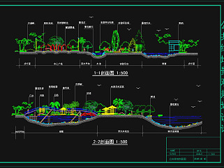 原创城市绿地景观CAD素材，绿地景观CAD图纸下载