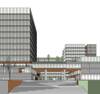 现代学校建筑草图大师模型下载、现代学校建筑su模型下载
