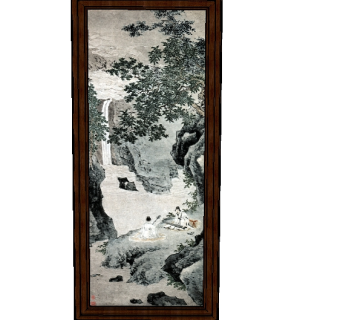 中式山水装饰画草图大师模型，装饰画sketchup模型下载