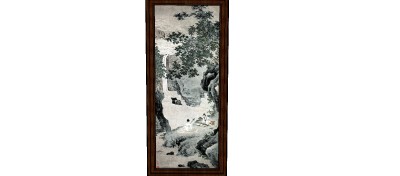 中式山水装饰画草图大师模型，装饰画sketchup模型下载