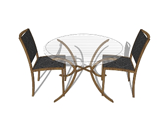 <em>现代桌椅组合</em>草图大师模型，桌椅组合su模型下载