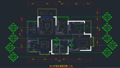 现代简约家装cad施工图下载、现代简约家装dwg文件下载