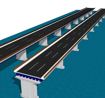 现代桥梁草图大师模型下载，sketchup桥梁su模型分享