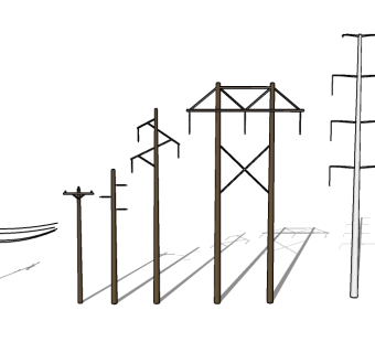 电线杆草图大师模型下载，电线杆SU模型免费下载
