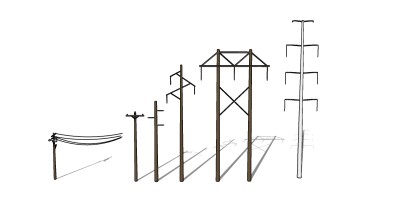 电线杆草图大师模型下载，电线杆SU模型免费下载