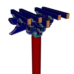 平身科五踩单昂斗拱sketchup模型下载