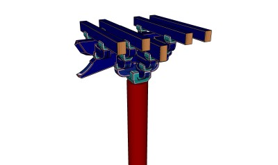 平身科五踩单昂斗拱sketchup模型下载