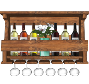 现代酒架su模型，酒架草图大师模型下载
