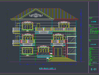 别墅室外装修CAD施工图， 别墅CAD建筑施工图纸下载