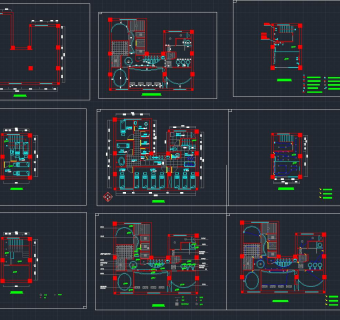 三层美容院装修施工图，CAD全套施工图