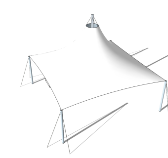 现代张拉膜su模型下载、张拉膜草图大师模型下载