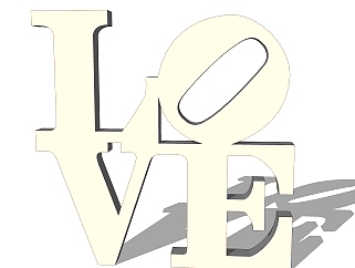 现代love字母墙饰su模型,摆件草图大师模型下载