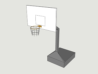 现代篮球架su模型下载、篮球架草图大师模型下载