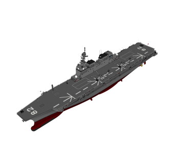 现代日本日向级DDH-182伊势号直升机驱逐舰su模型下载，驱逐舰草图大师模型