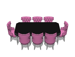 <em>美式餐桌</em>椅草图大师模型，餐桌椅skb文件下载