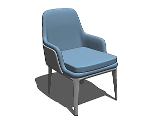 现代<em>布艺</em>单椅草图大师模型，<em>布艺</em>单椅sketchup模型下载