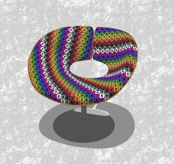 现代创意小座椅草图大师模型，布艺休闲椅su模型下载