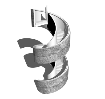 现代旋转楼梯草图大师模型，旋转楼梯SKB文件下载