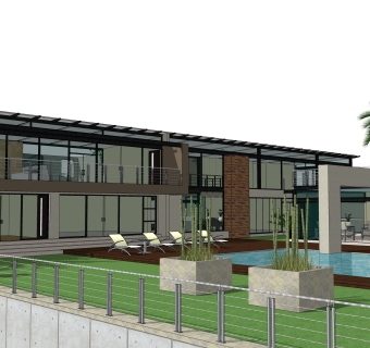 现代独栋别墅su模型免费下载，sketchup别墅草图大师模型