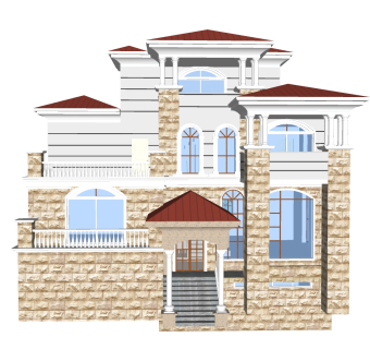 欧式别墅外观草图大师模型，别墅外观sketchup模型免费下载