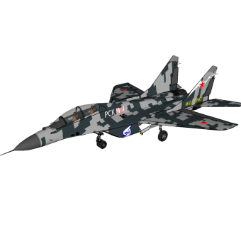 苏俄Mig-29米格-29战斗机 草图大师模型，苏俄Mig-29米格-29战斗机 su模型下载