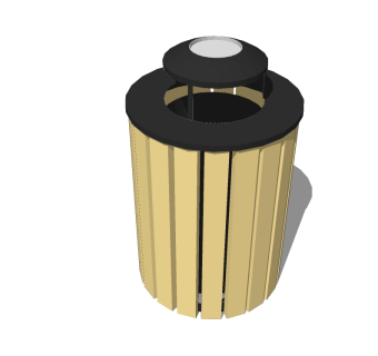 现代金属垃圾桶草图大师模型，垃圾桶SU模型下载