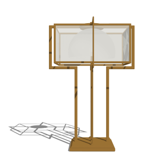 金属古典台灯草图大师模型，轻奢台灯效果图su模型下载