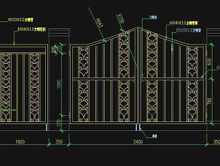 大门装修CAD施工设计图，大门全套CAD施工图下载