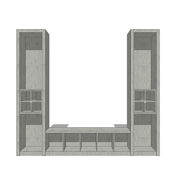 <em>现代简约电视柜</em>草图大师模型，<em>电视柜</em>SKP模型下载