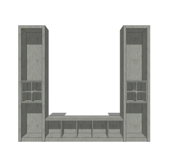 现代简约电视柜草图大师模型，电视柜SKP模型下载
