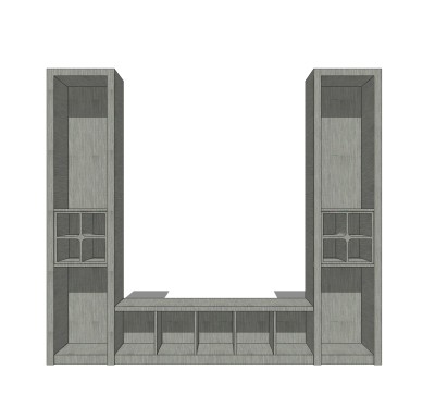 现代简约电视柜草图大师模型，电视柜SKP模型下载