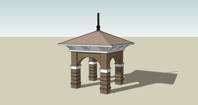 景观亭SU模型免费下载，景观亭草图大师模型