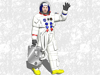 现代宇航员su模型，人物草图大师模型免费下载