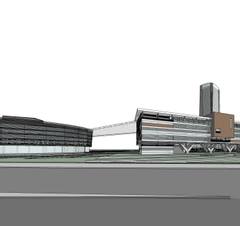 现代办公楼草图大师模型，办公楼sketchup模型免费下载