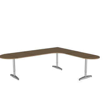 现代实木餐桌su模型，创意桌子草图大师模型下载