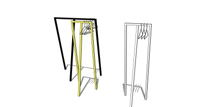 现代衣架草图大师模型，衣架SU模型下载