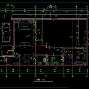 北方四合院建筑施工图效果图CAD图纸下载