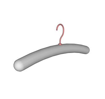 现代海绵衣架草图大师模型,服装店衣架su模型下载