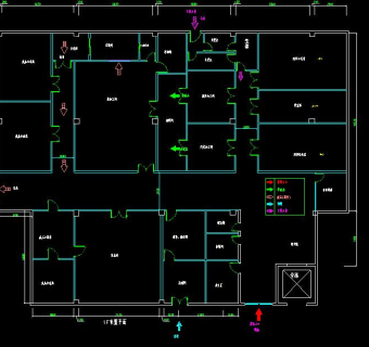 大型连锁快餐店配餐中心CAD水电全套CAD图纸，快餐店cad设计图纸下载
