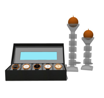 手表果盘摆件草图大师模型,现代装饰品su模型下载