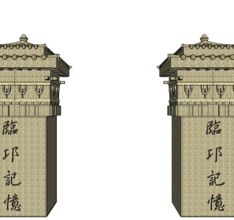 中式古建大门草图大师模型下载、古建大门su模型下载