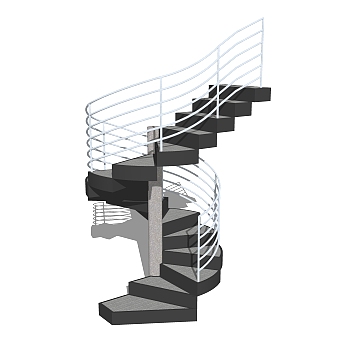 精品旋转楼梯su模型集下载
