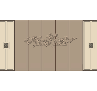 新中式背景墙su模型，背景墙草图大师模型下载
